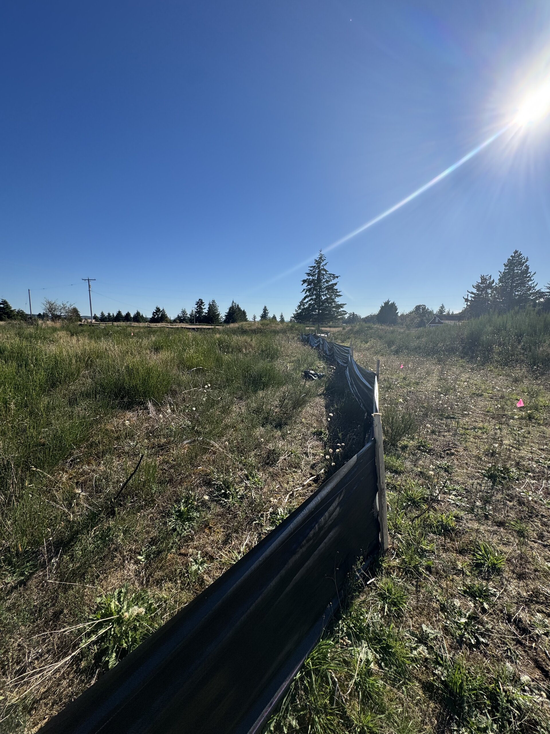 Silt fence setup
