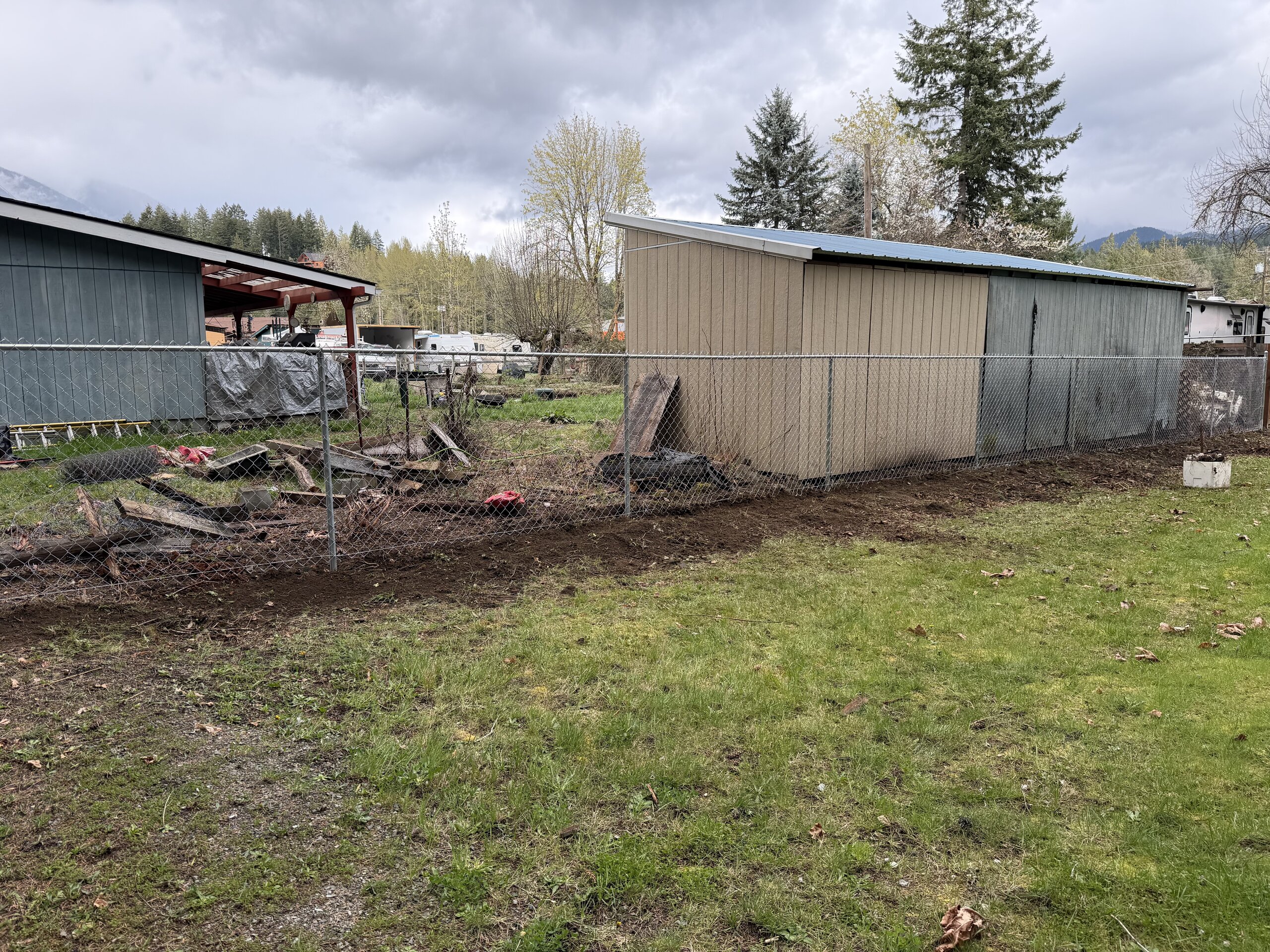 Finished chain-link fence installation